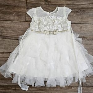Cream Jona Michelle Ruffled Dress 3T